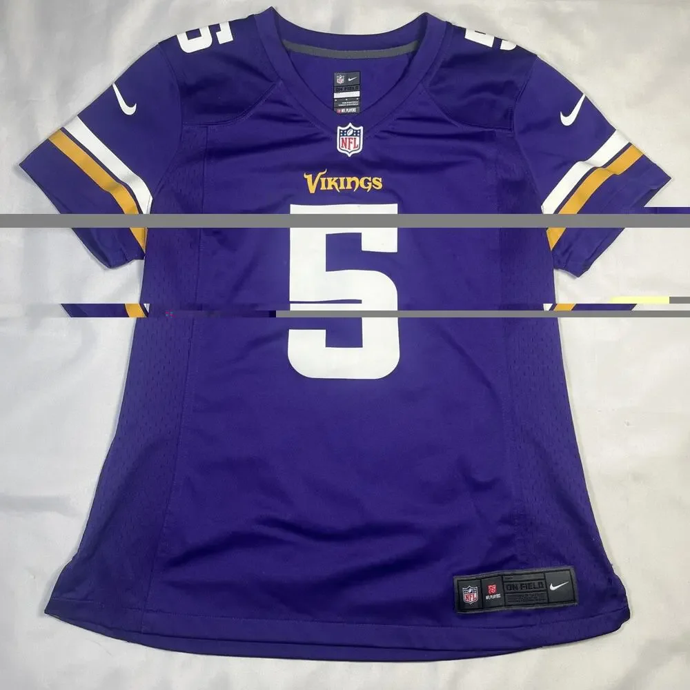 Minnesota Vikings NFL Football Nike On Field Purple Jersey #5 Bridgewater Size M
